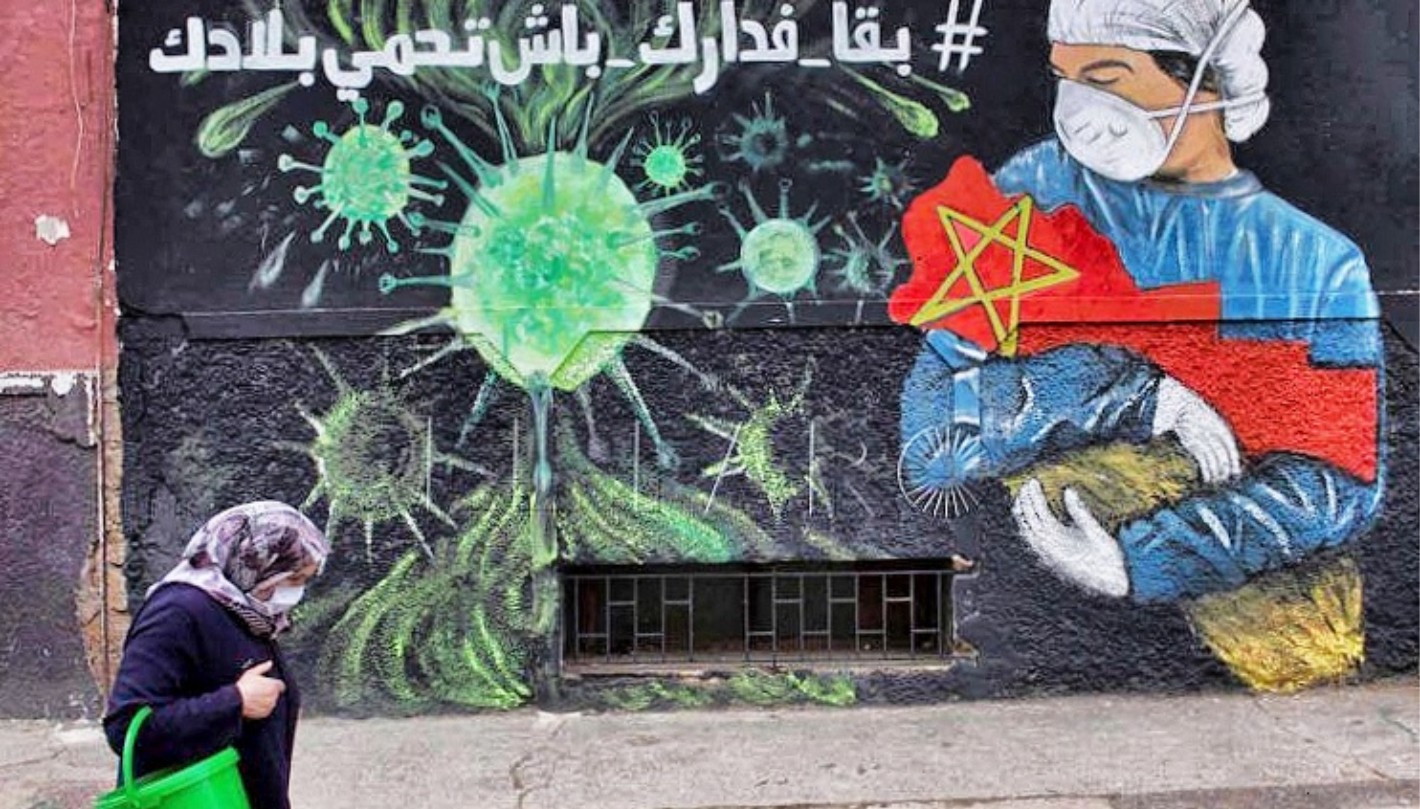 Mural de la emergencia sanitaria en Marruecos